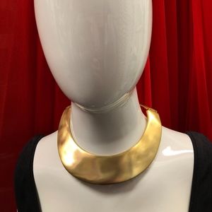 KJL Satin Gold hinged collar necklace